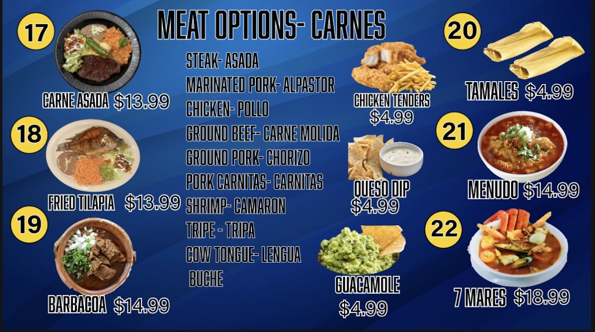 Go Tacos menu board