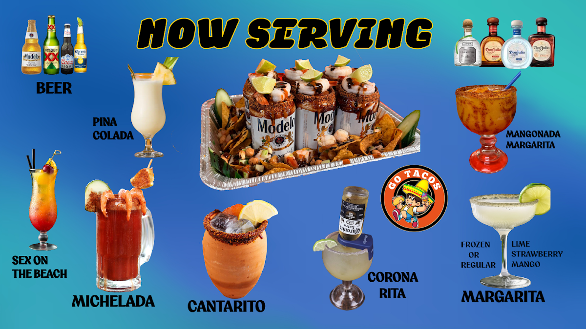 Go Tacos menu board