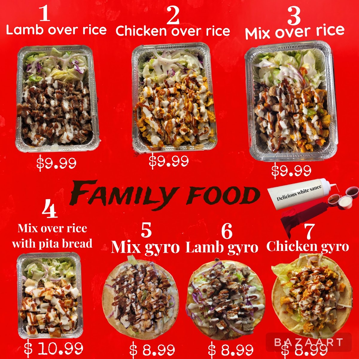 Family Food - Food Truck menu board
