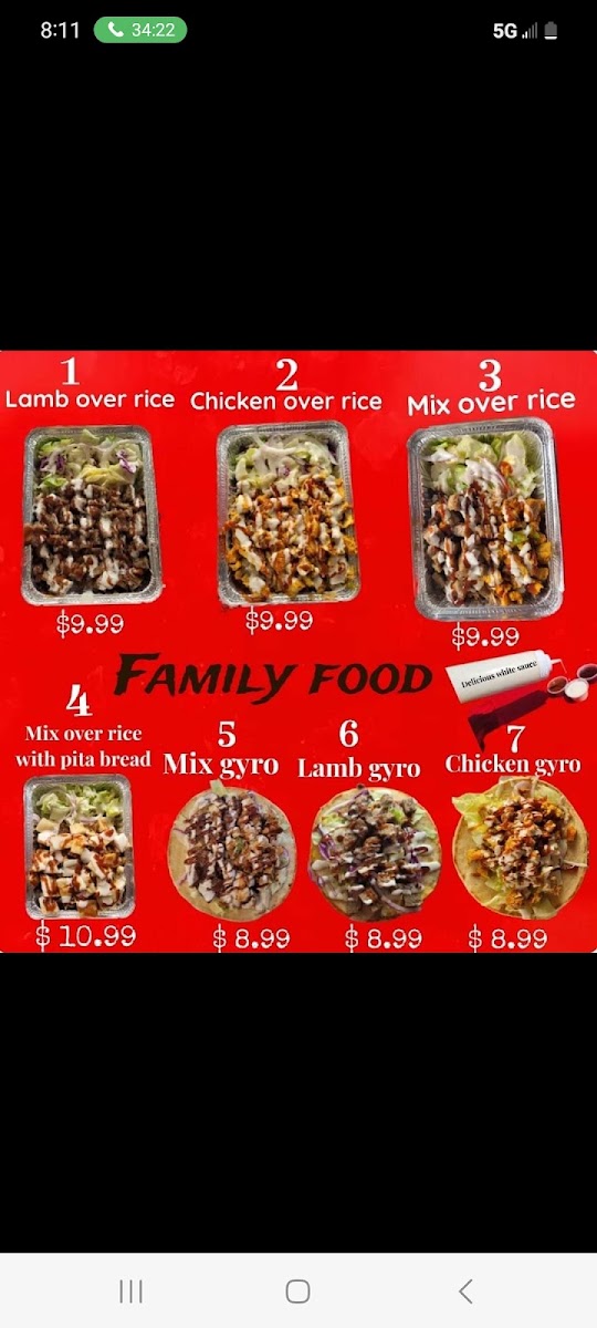 Family Food - Food Truck menu board