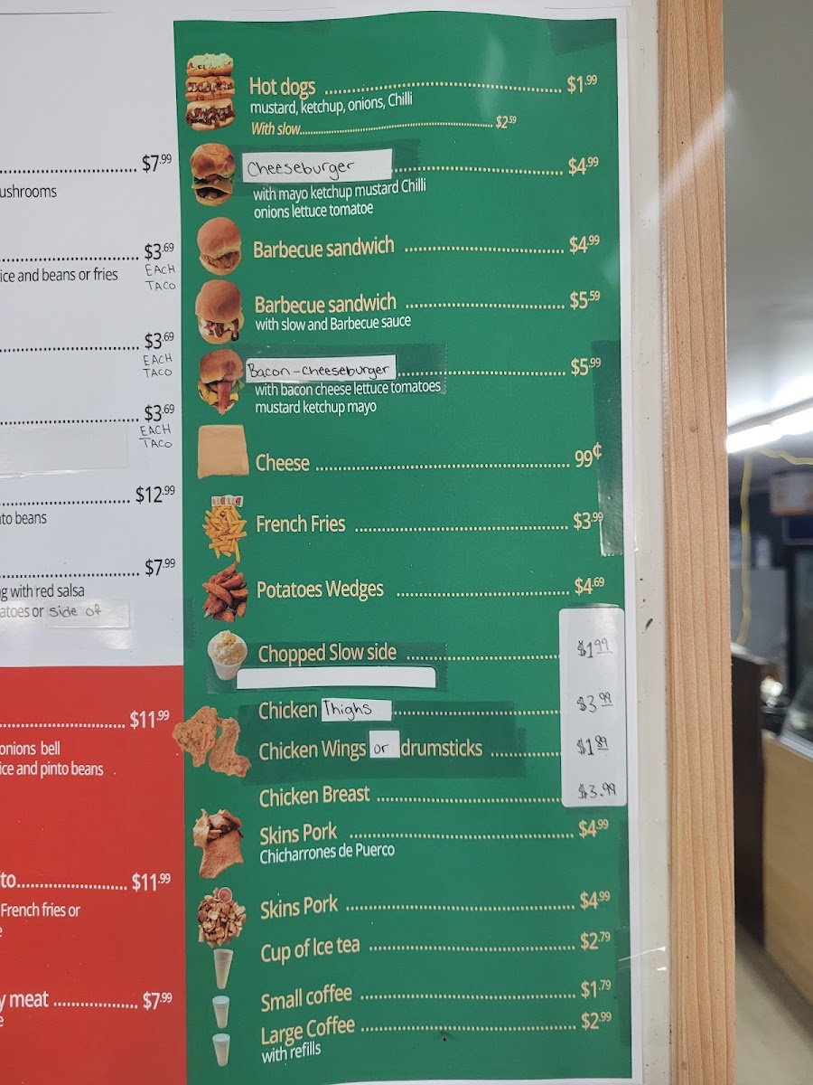 Granny's Recipe Restaurant MX menu board