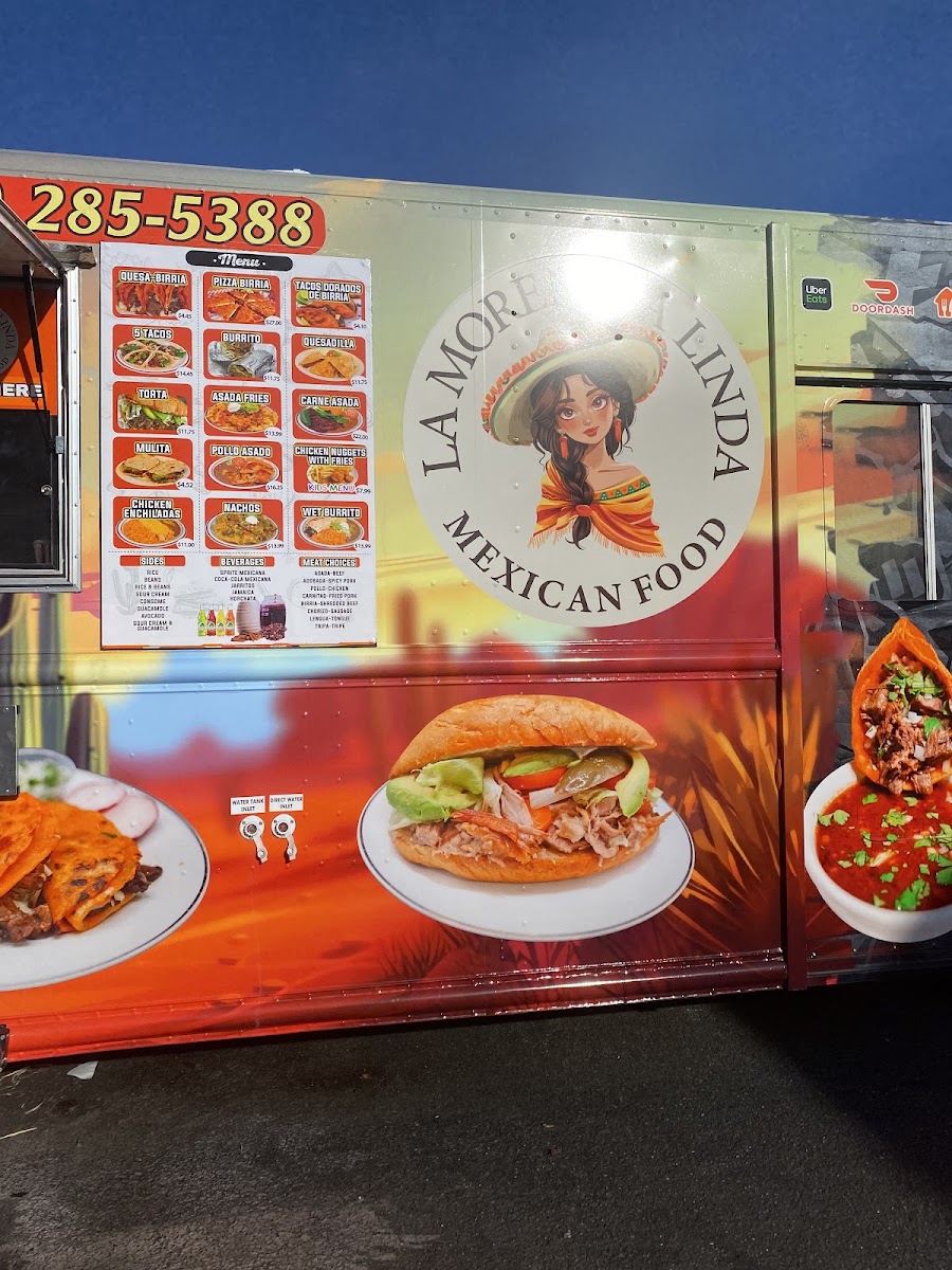 TAQUERIA LA MORENITA LINDA menu board