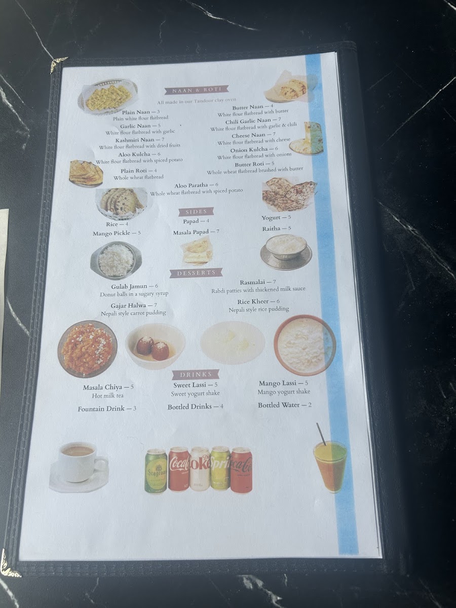 Everest Bistro - Indian Nepali Restaurant & Bar menu board