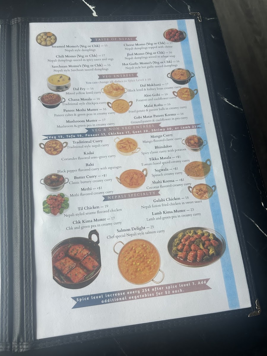 Everest Bistro - Indian Nepali Restaurant & Bar menu board