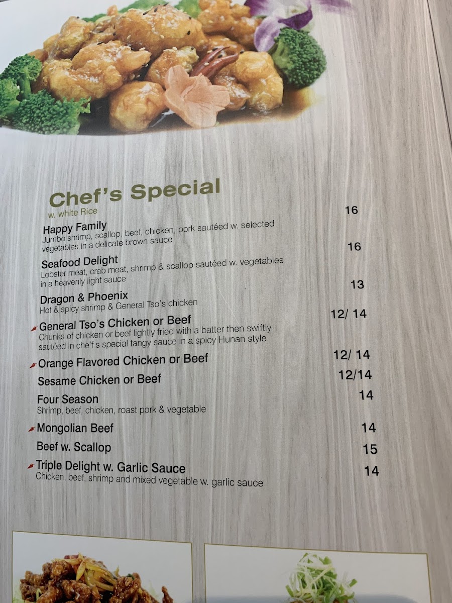 Asian Bistro menu board