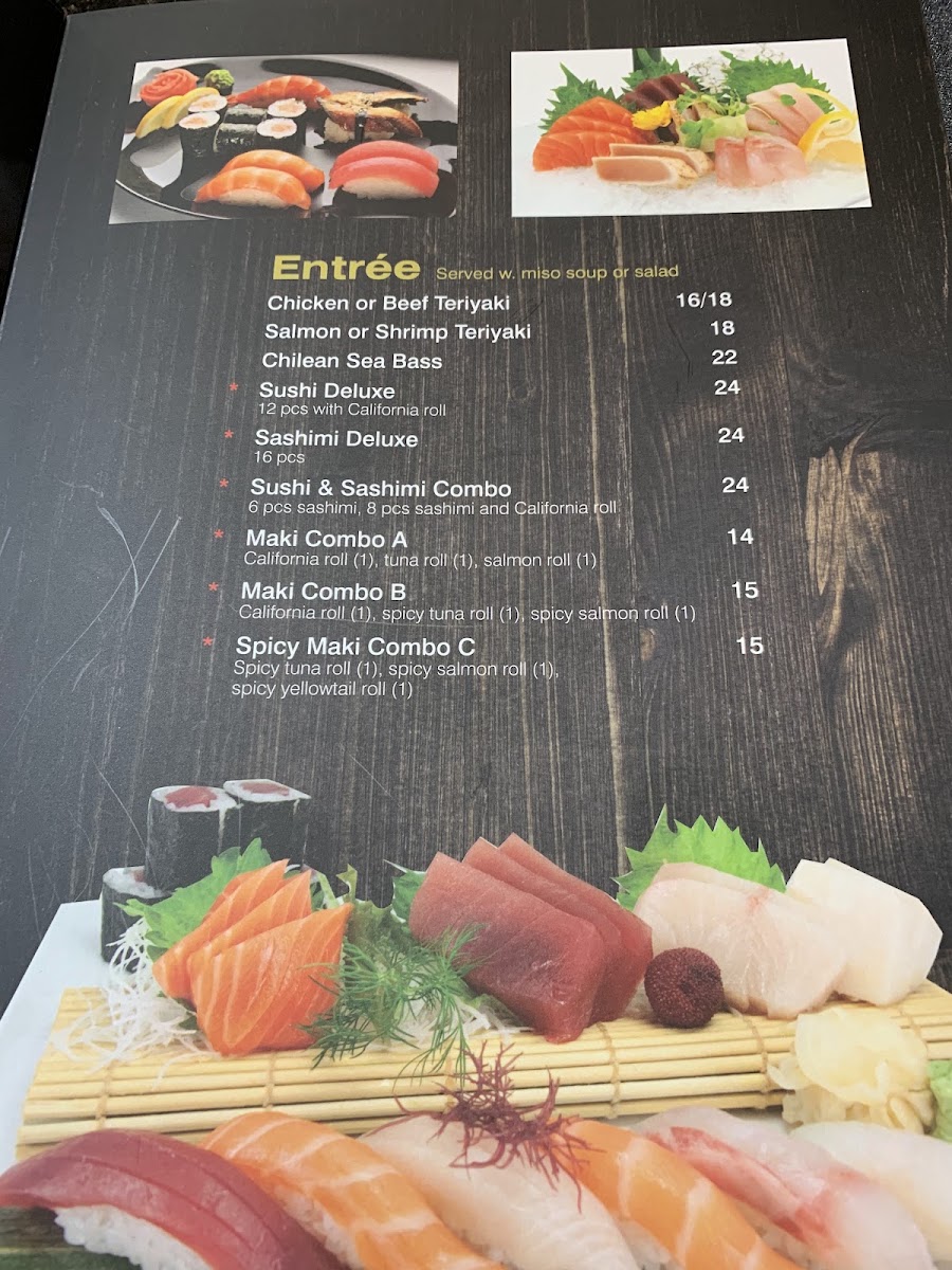 Asian Bistro menu board