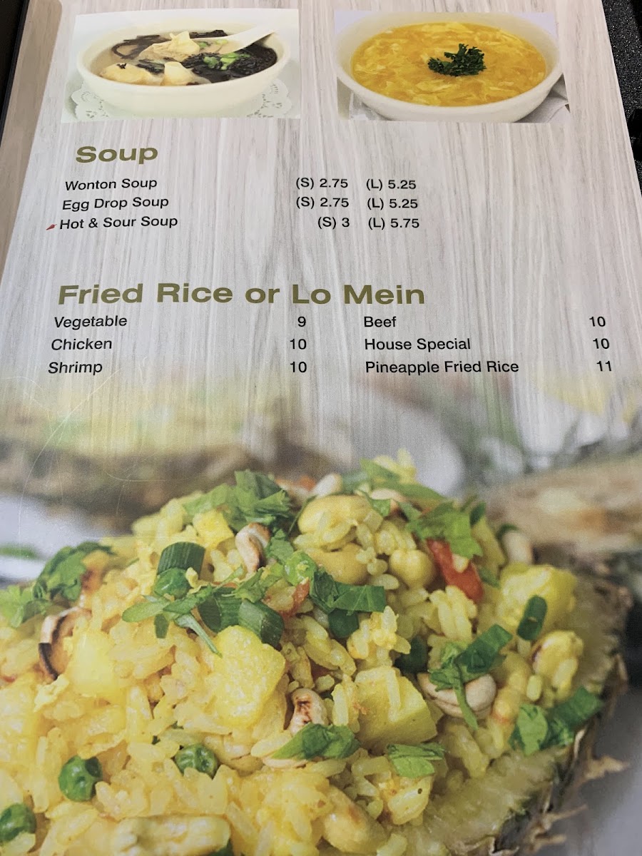 Asian Bistro menu board