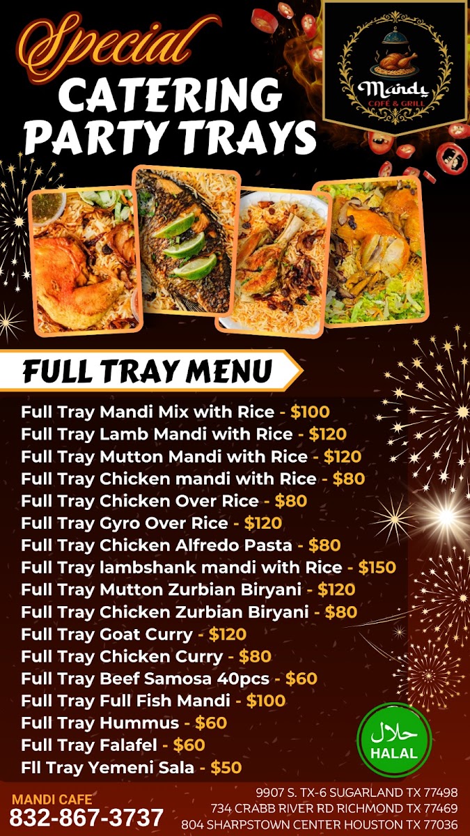 Mandi Cafe & Grill menu board