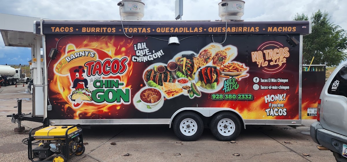Tacos El Mas Chingon menu board