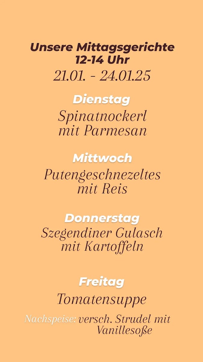 Kaffee Ratscherl menu board