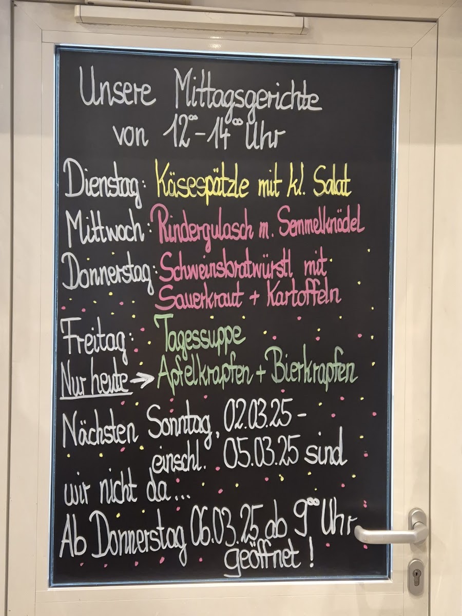 Kaffee Ratscherl menu board