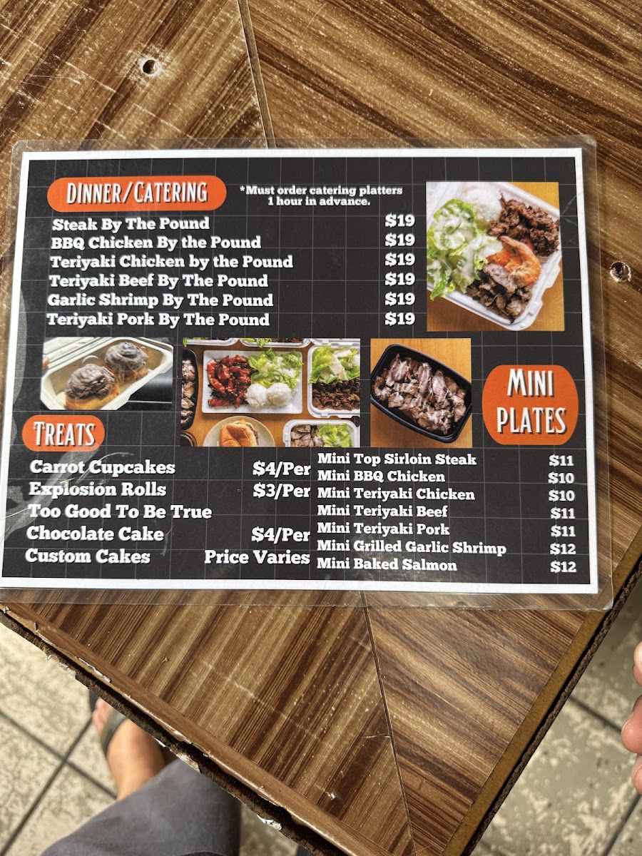 Steakz and Cakez menu board