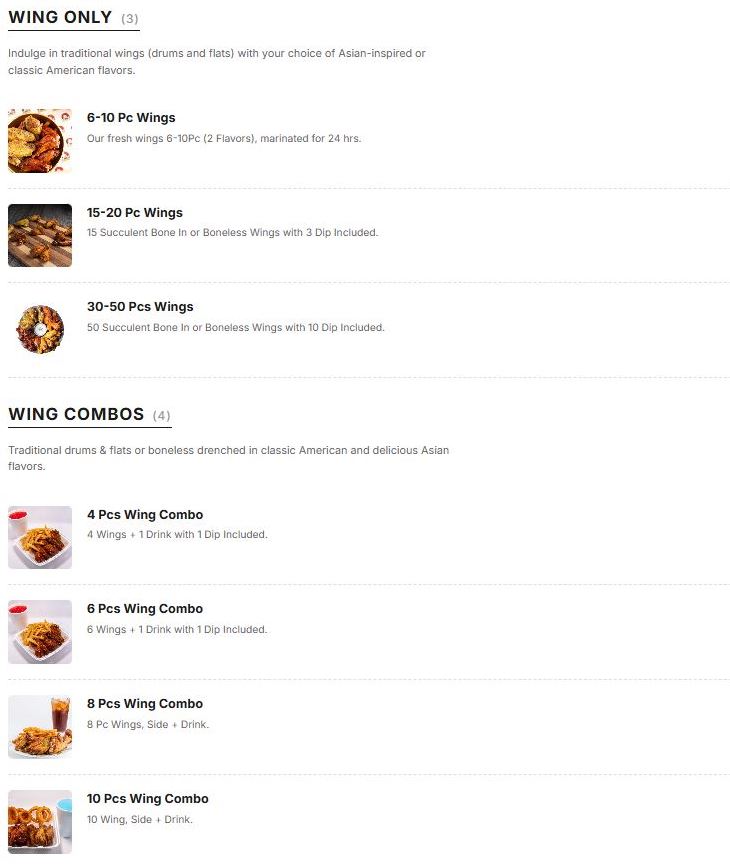 Chimac | KBBQ and Wings menu board