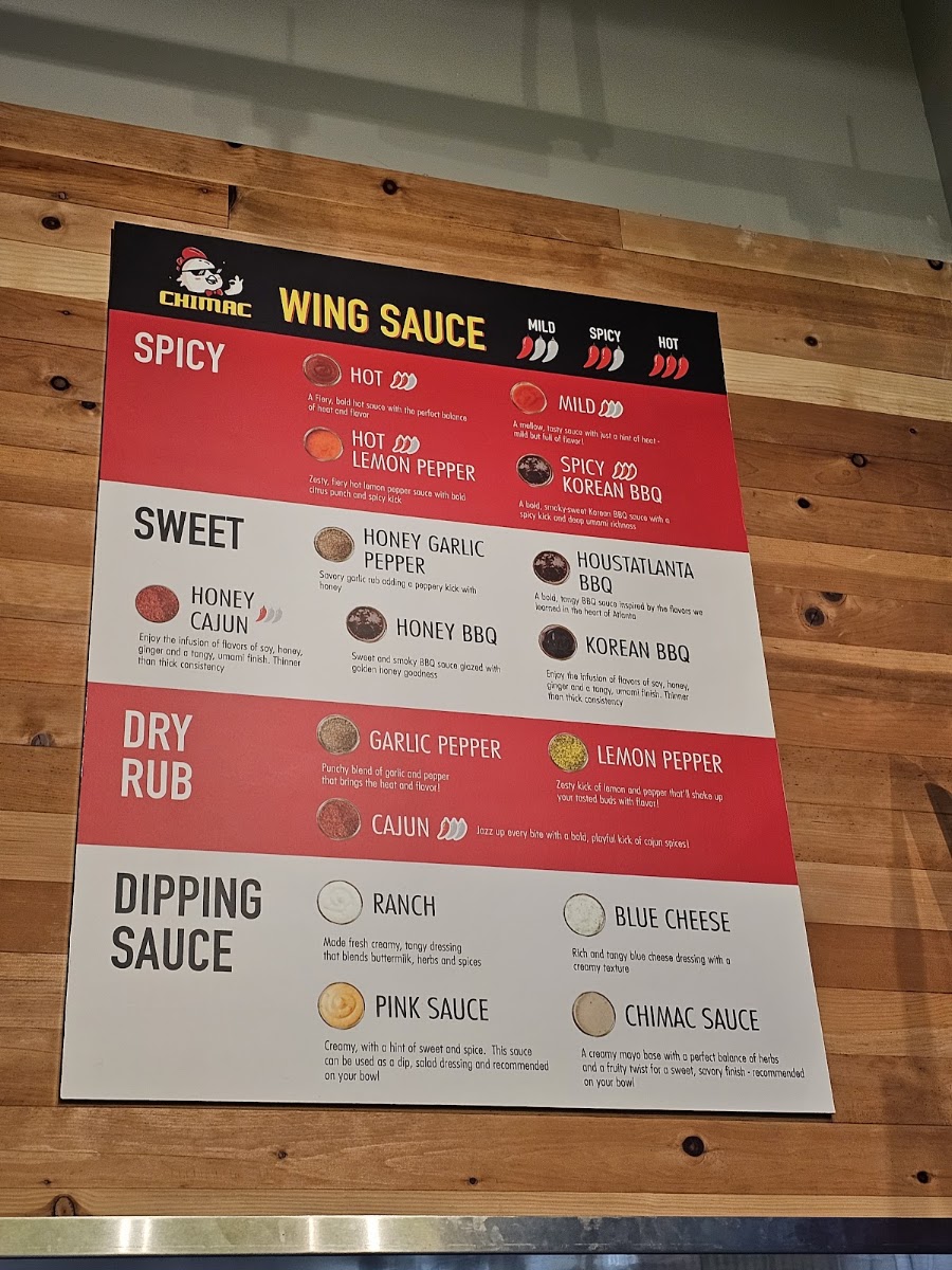 Chimac | KBBQ and Wings menu board