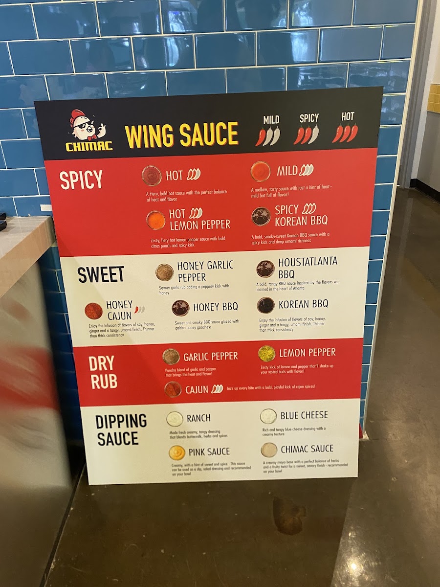Chimac | KBBQ and Wings menu board