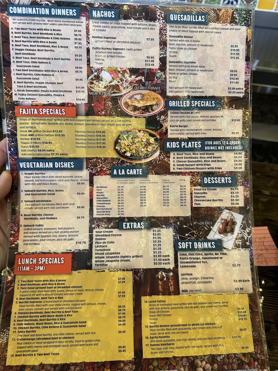 Barrio Fiesta menu board