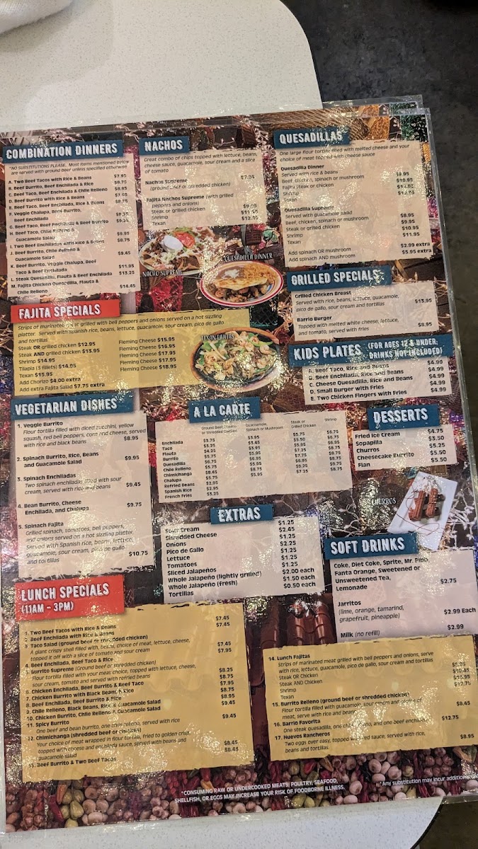 Barrio Fiesta menu board
