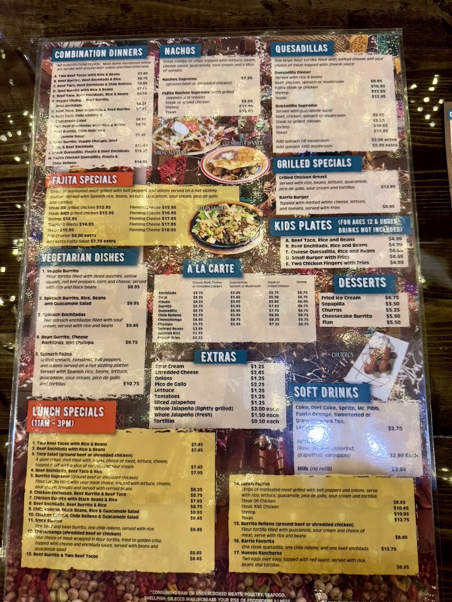 Barrio Fiesta menu board