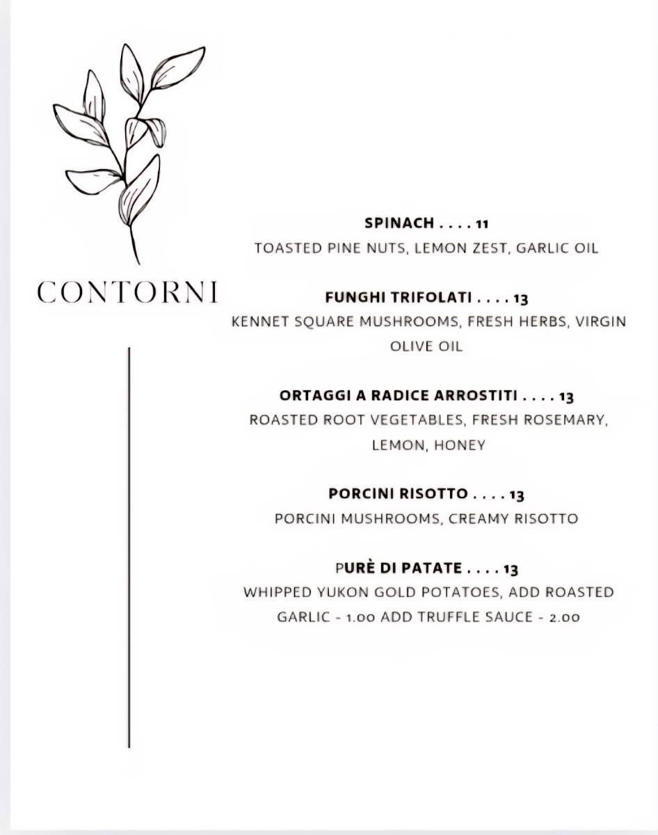 L'Olivo Trattoria menu board