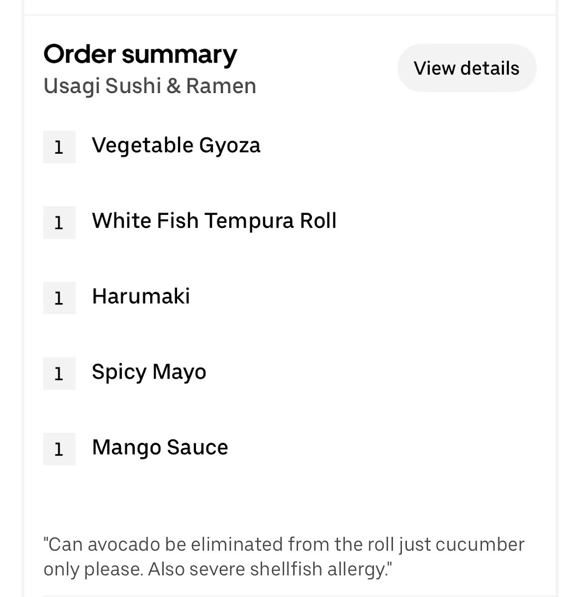 Usagi Sushi hibachi and Ramen menu board