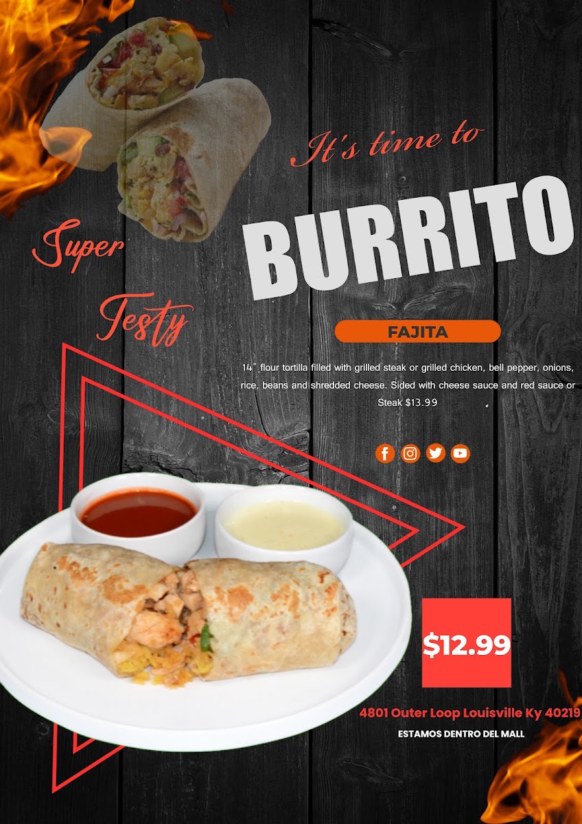 MARY'S TAQUERIA menu board