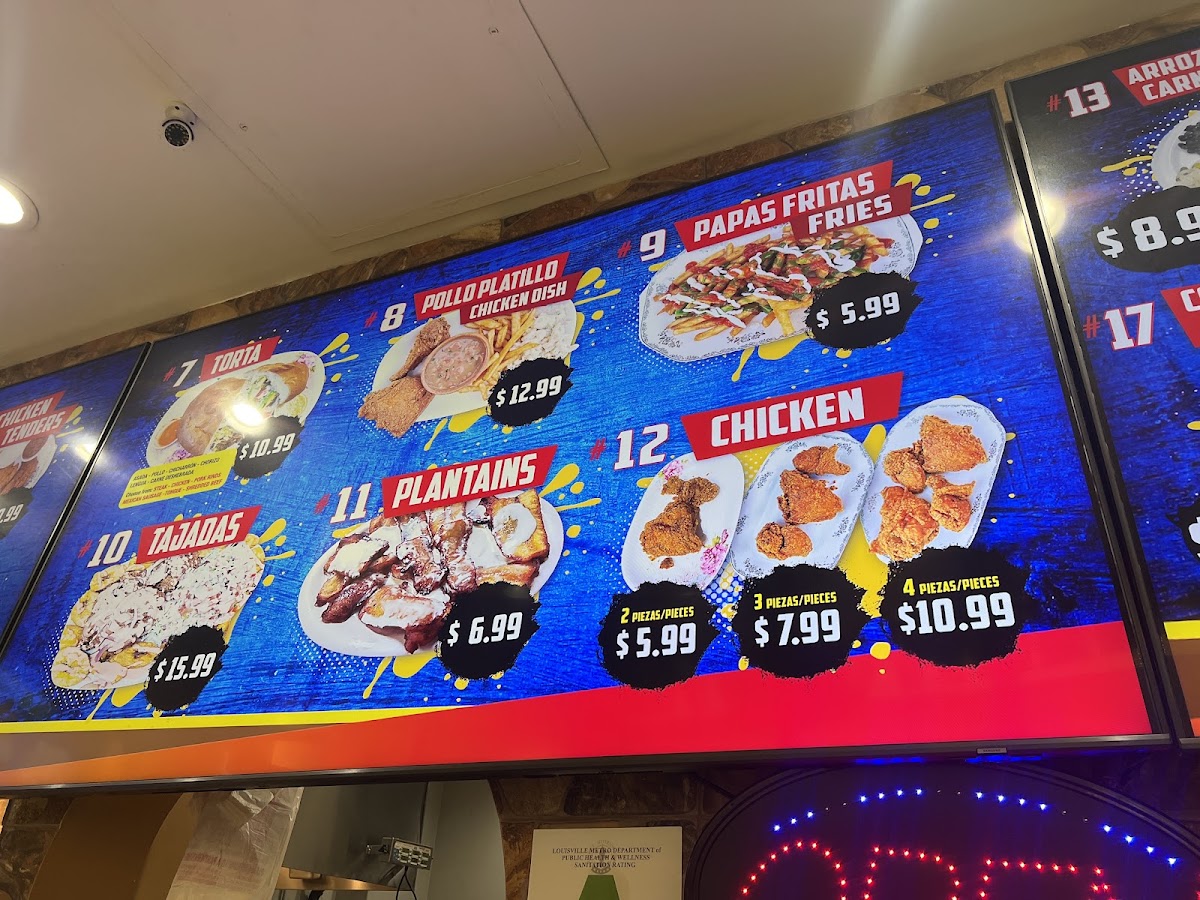 MARY'S TAQUERIA menu board