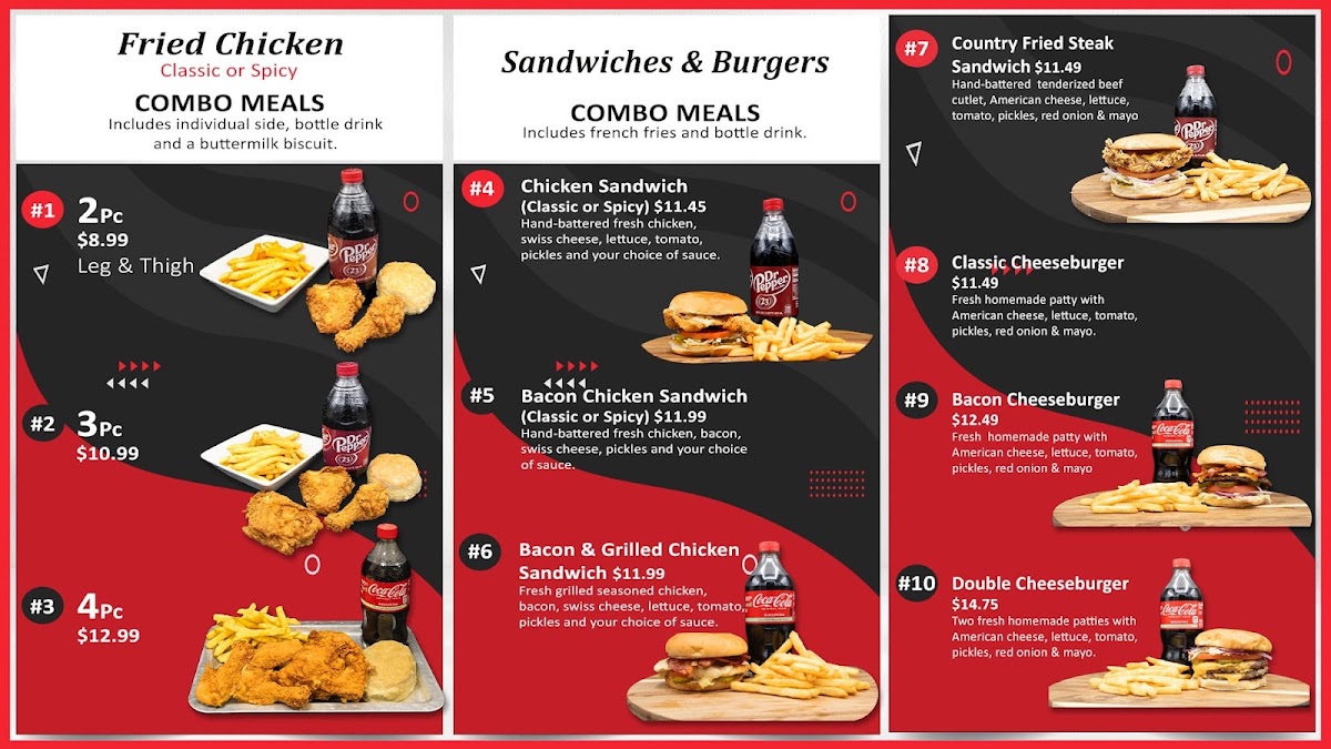 JD's Kitchen menu board