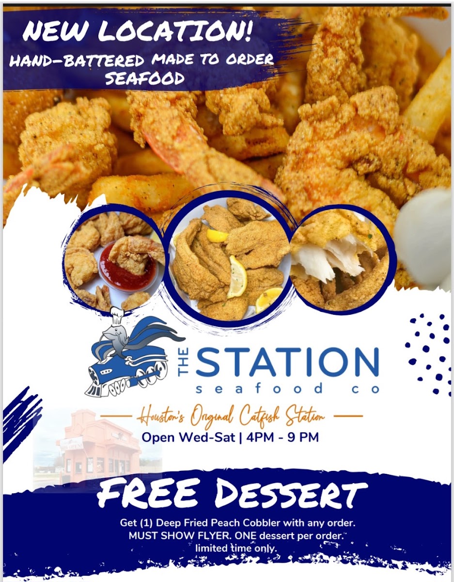 The Station Seafood Co menu board