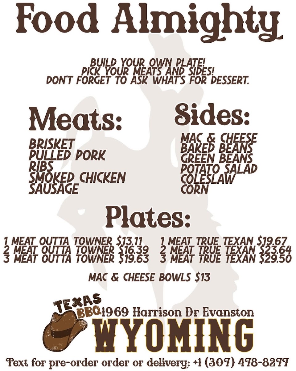 Food Almighty menu board