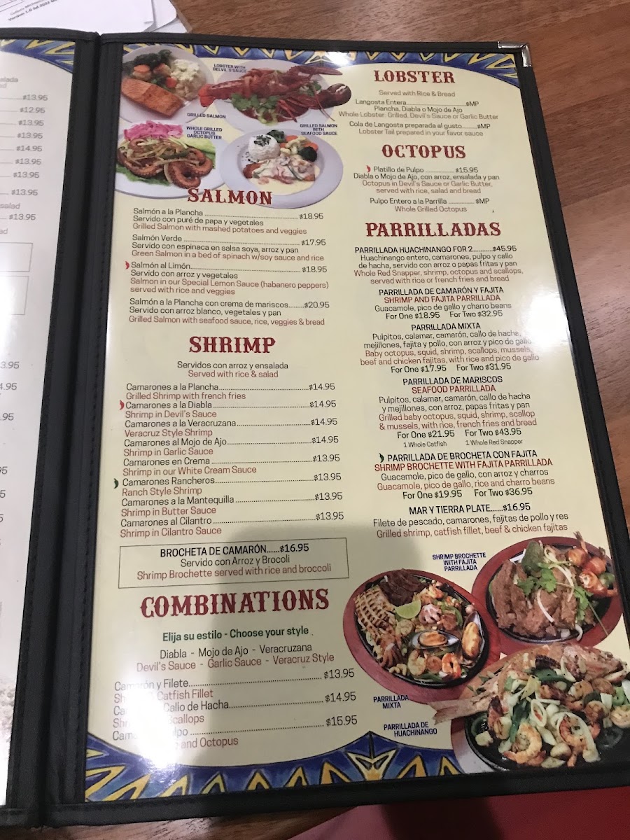 Ostioneria Michoacan #10 menu board