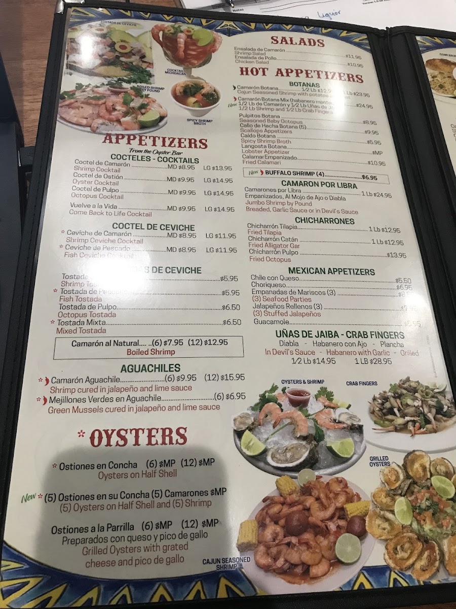 Ostioneria Michoacan #10 menu board