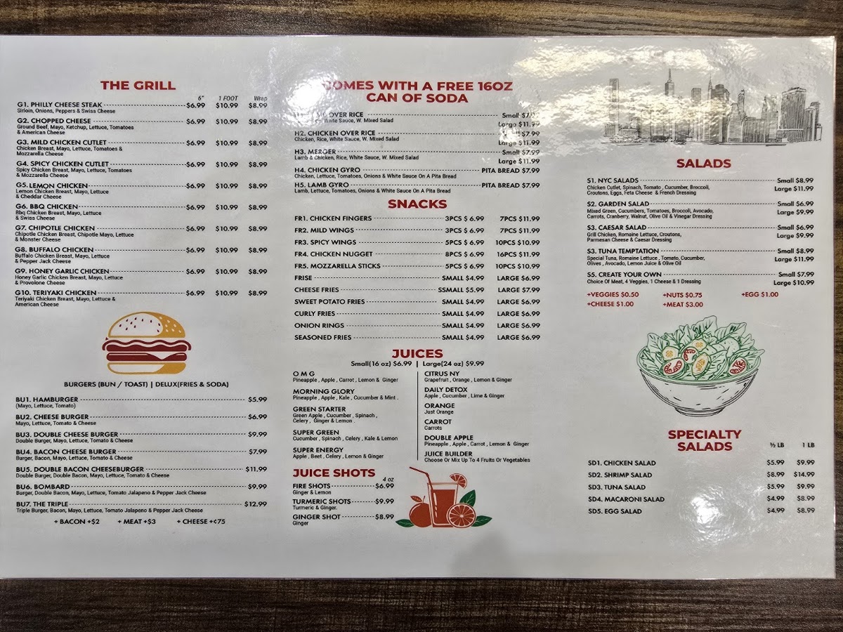 NYC deli Mercado menu board