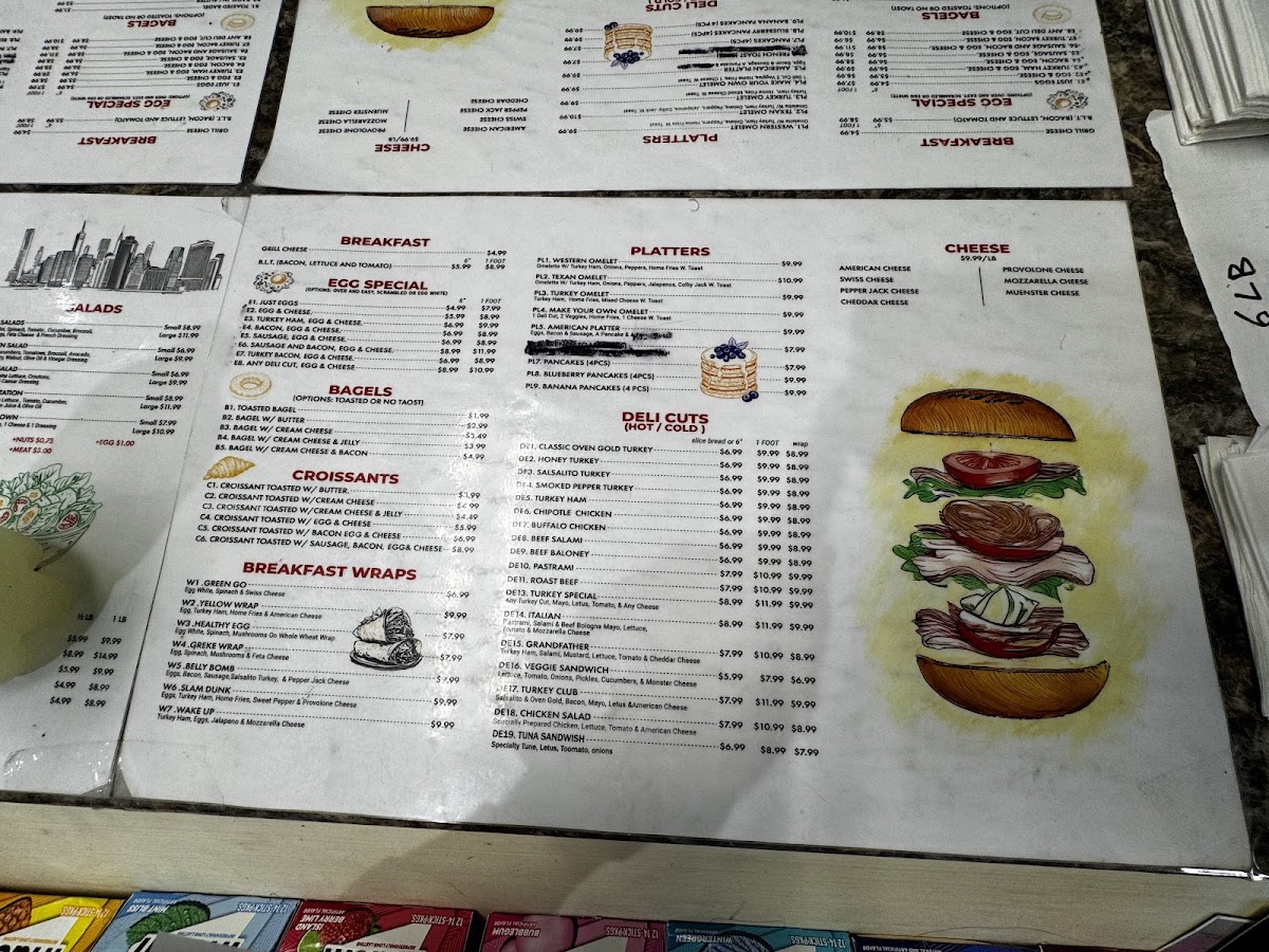 NYC deli Mercado menu board