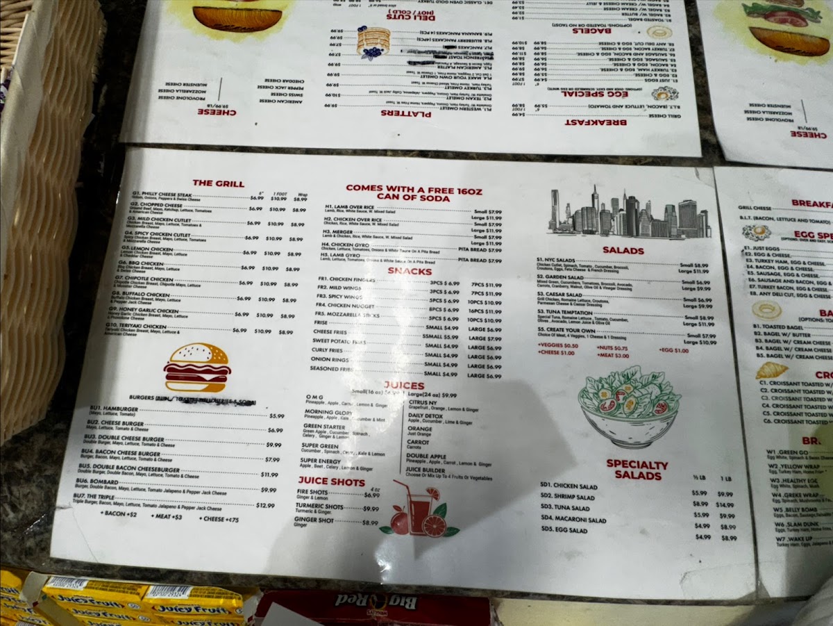 NYC deli Mercado menu board