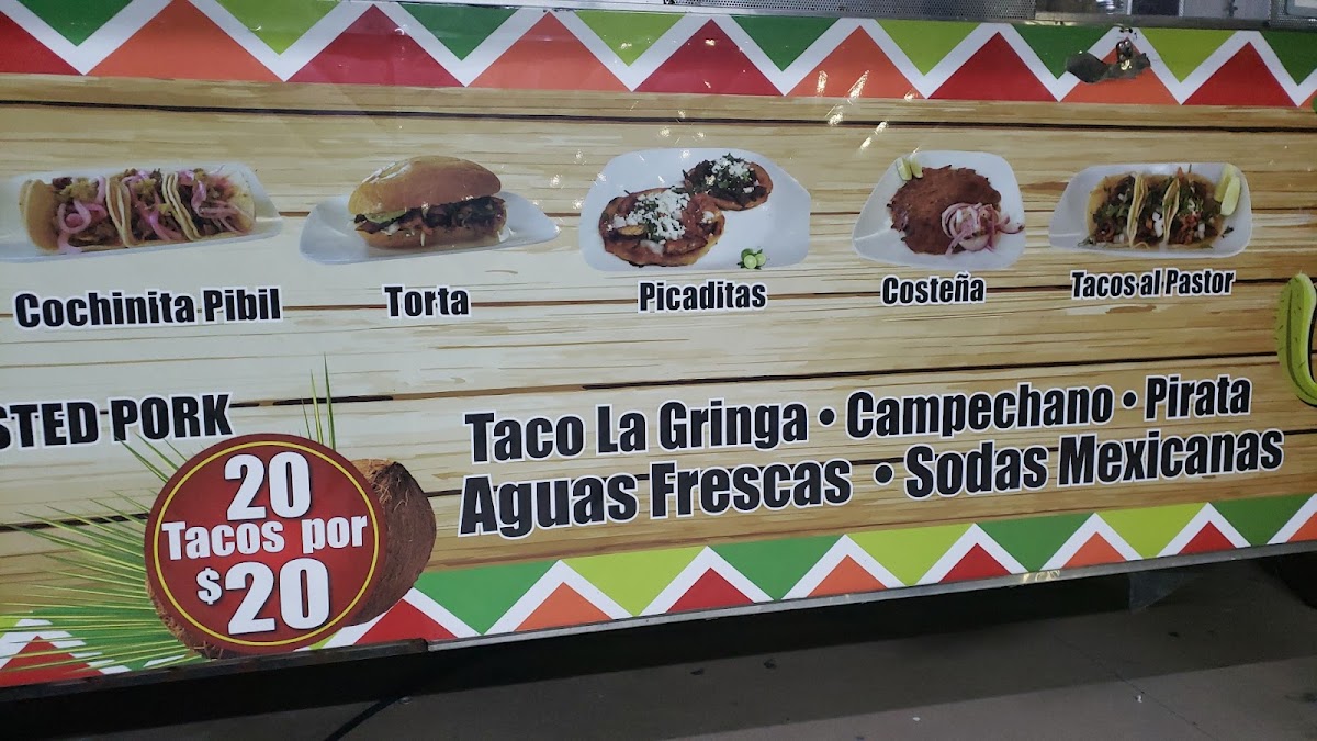 Tacos Mi Buen menu board