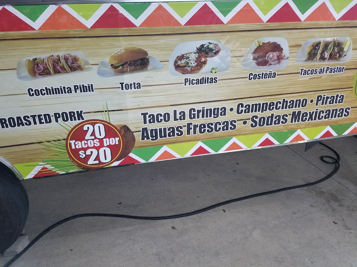 Tacos Mi Buen menu board