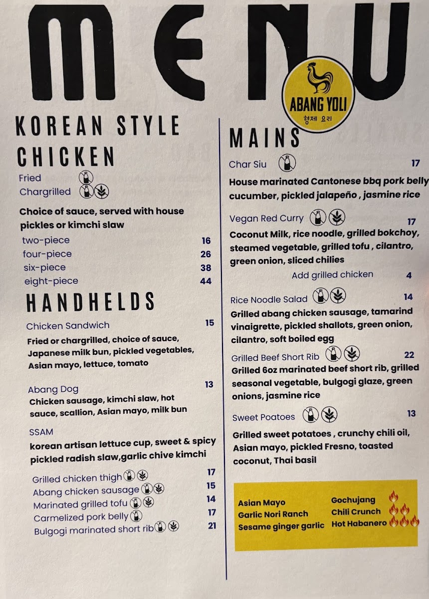 Abang Yoli Minnetonka menu board