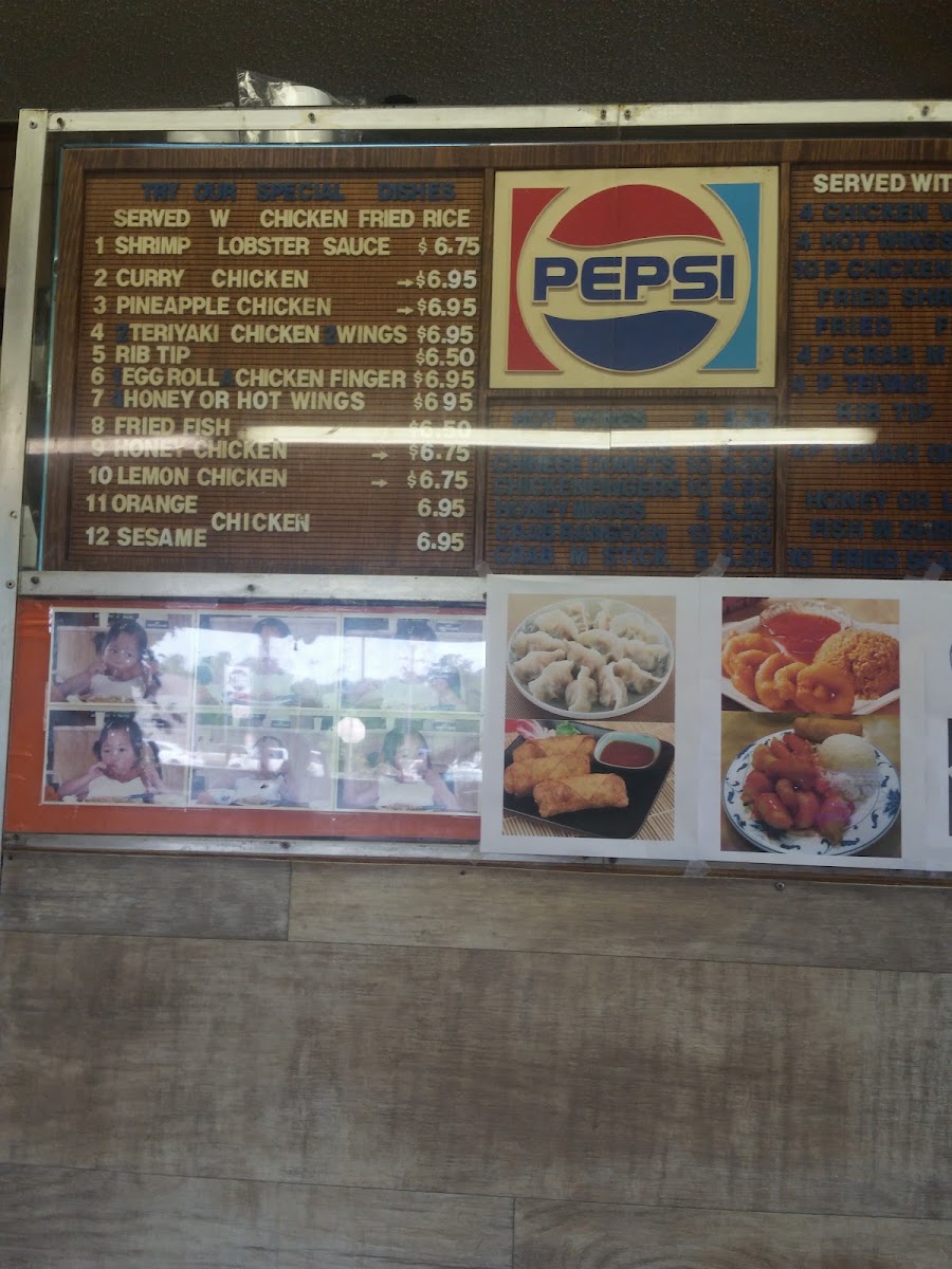 Golden Town menu board