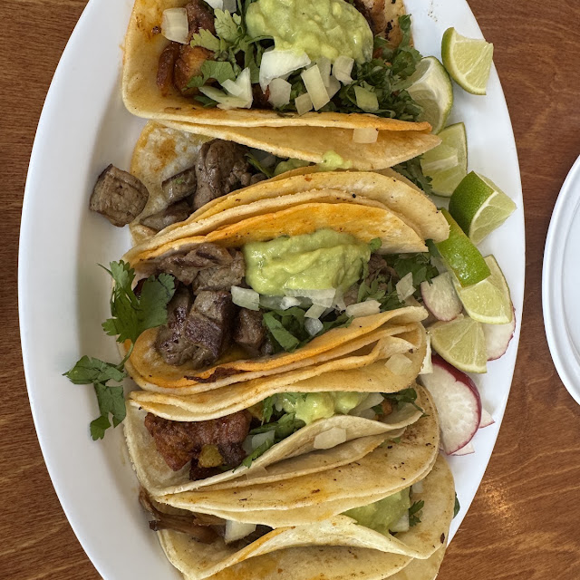 Carne Asada Al Pastor and Carnitas Tacos