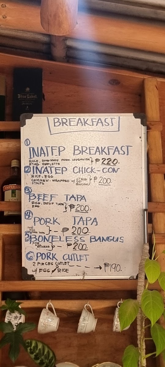 Ganduyan Inatep Cafe menu board