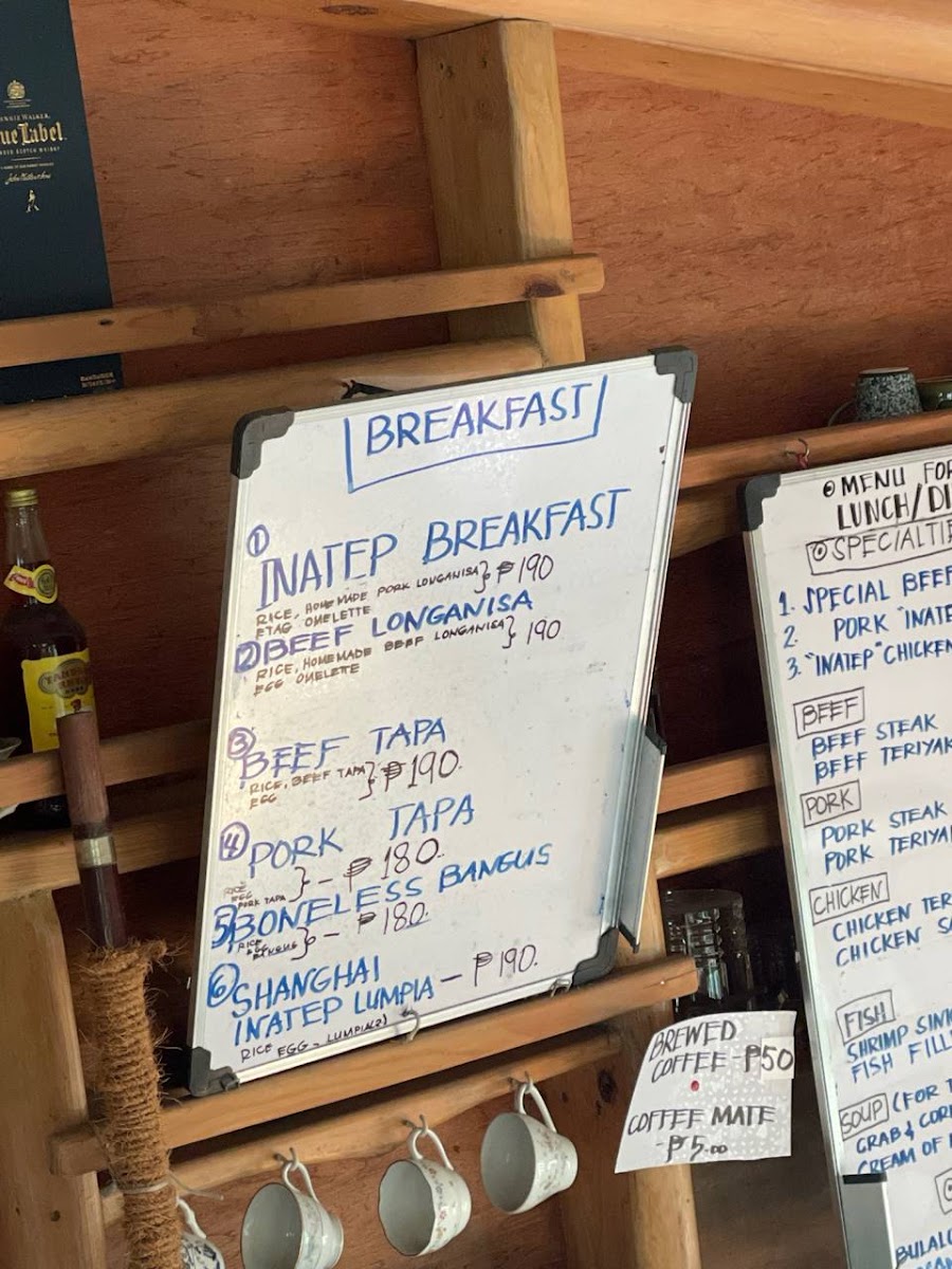 Ganduyan Inatep Cafe menu board