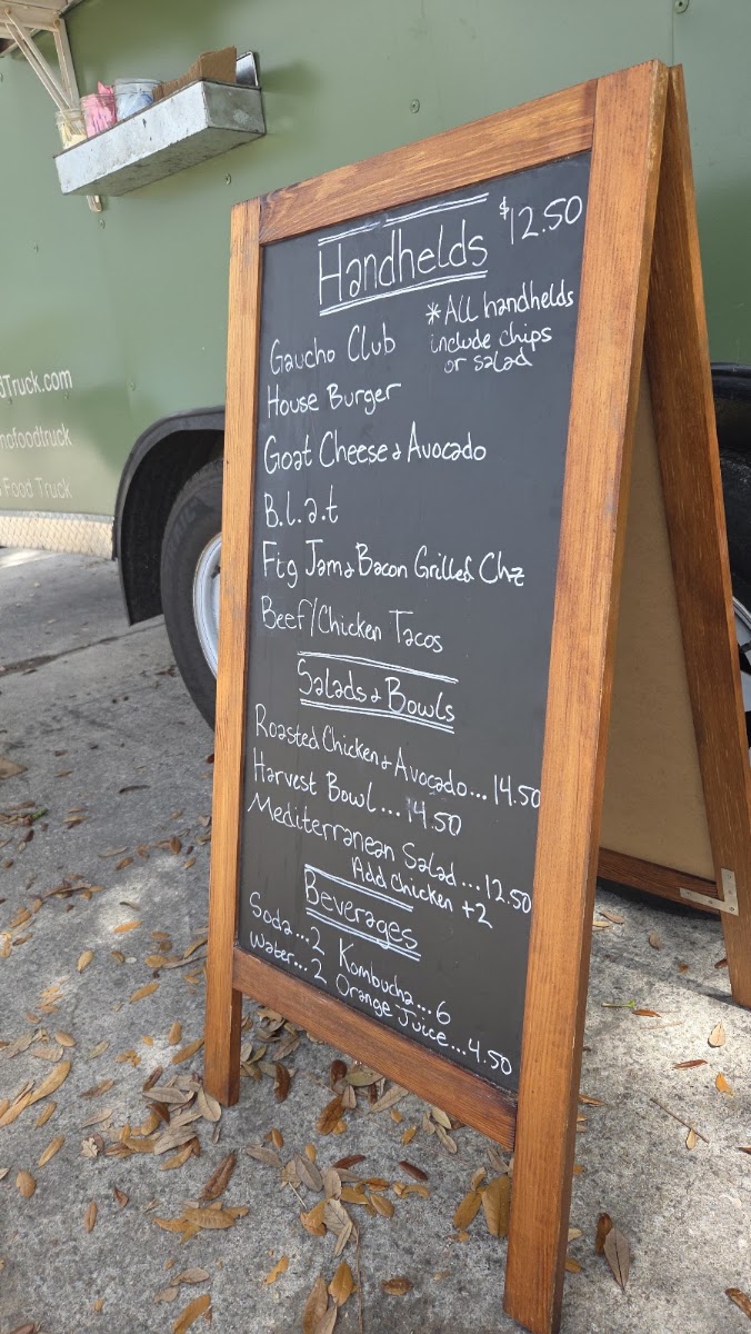 Gaucho Food Truck menu board