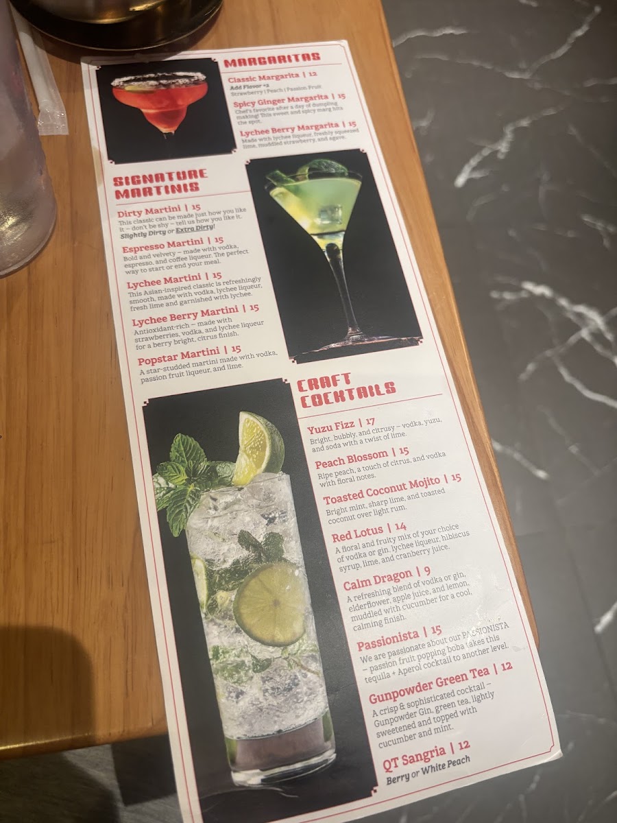 Ugly Dumpling menu board