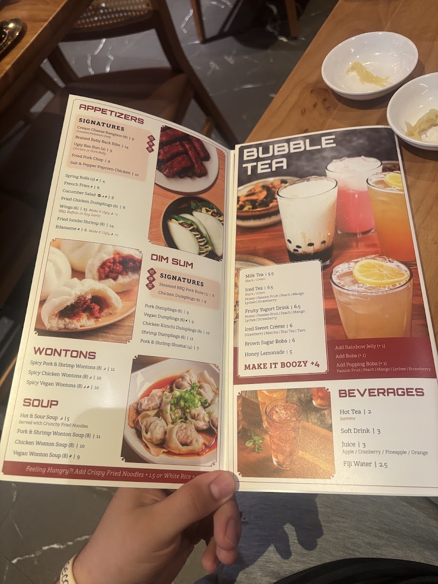 Ugly Dumpling menu board