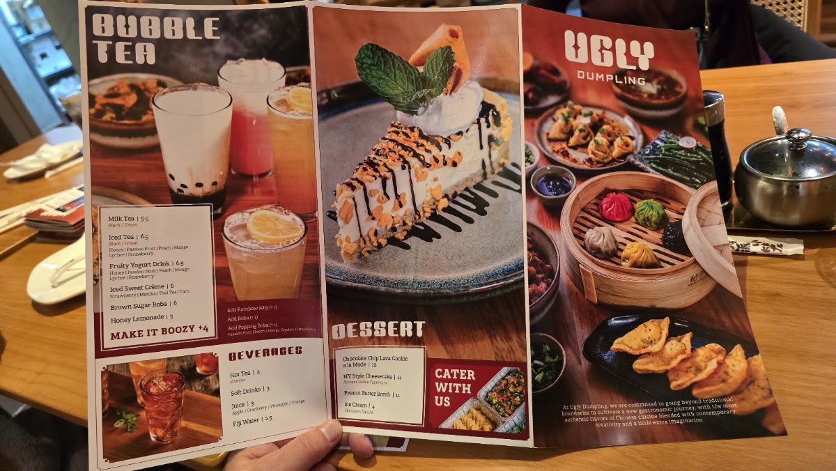 Ugly Dumpling menu board
