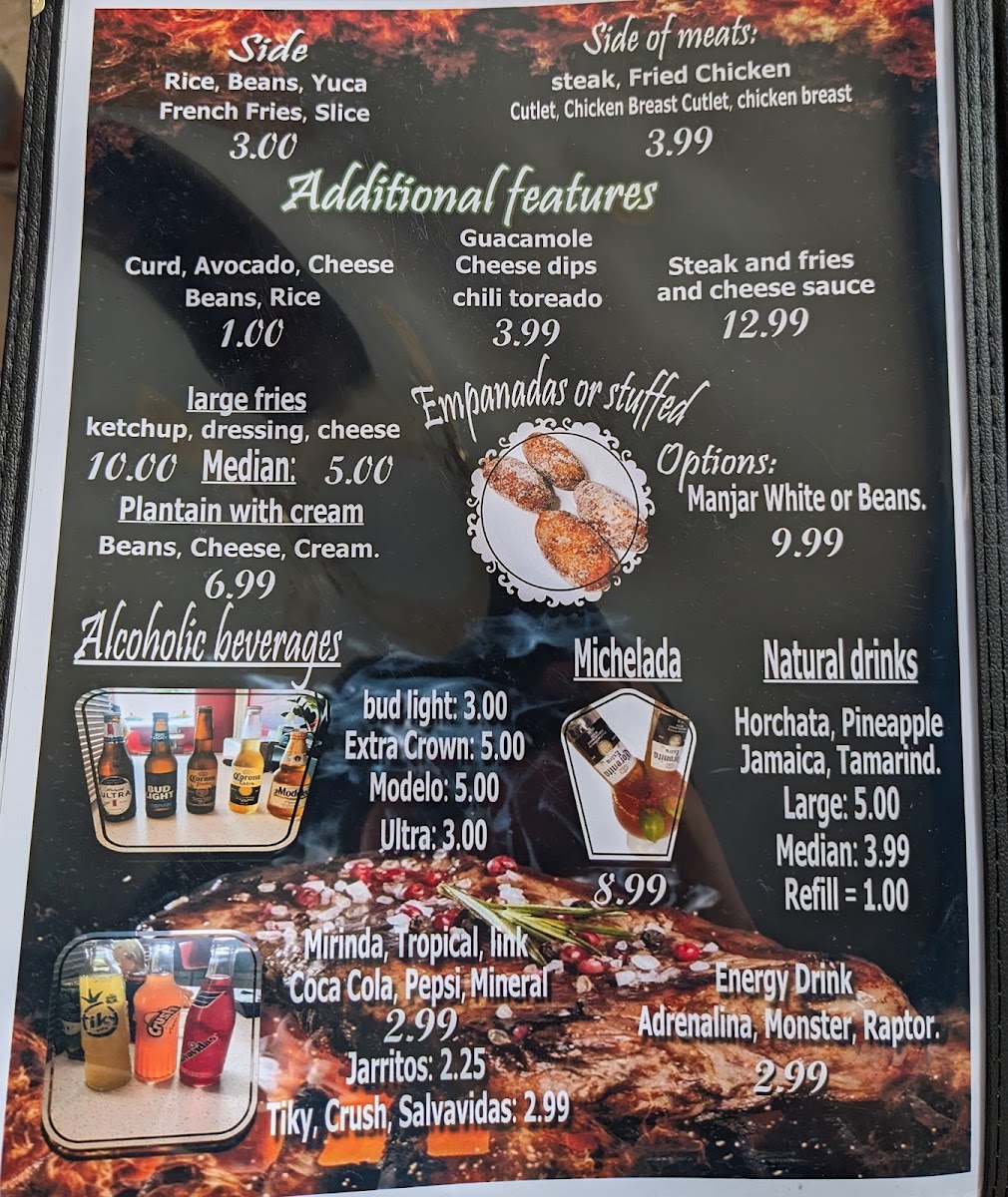 Delicias los amigos menu board