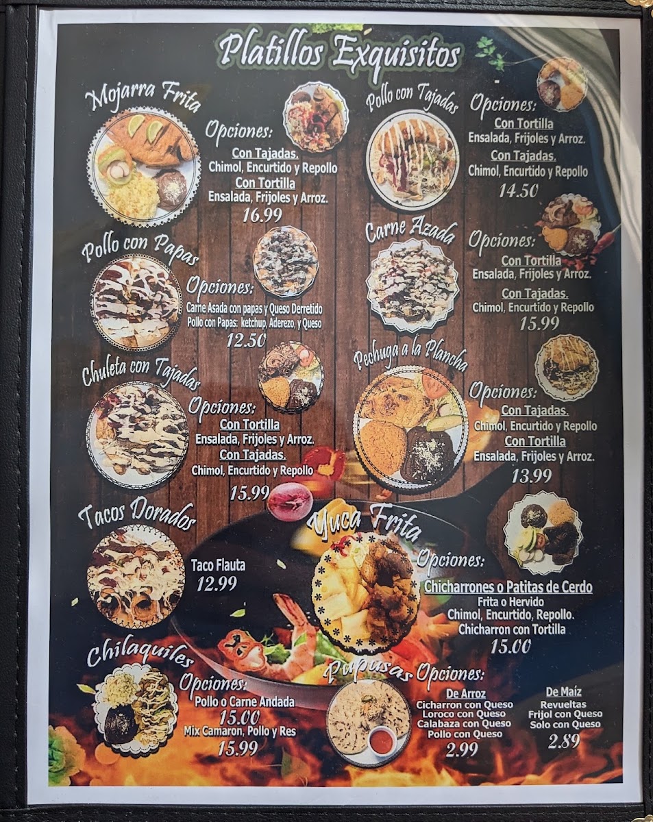 Delicias los amigos menu board