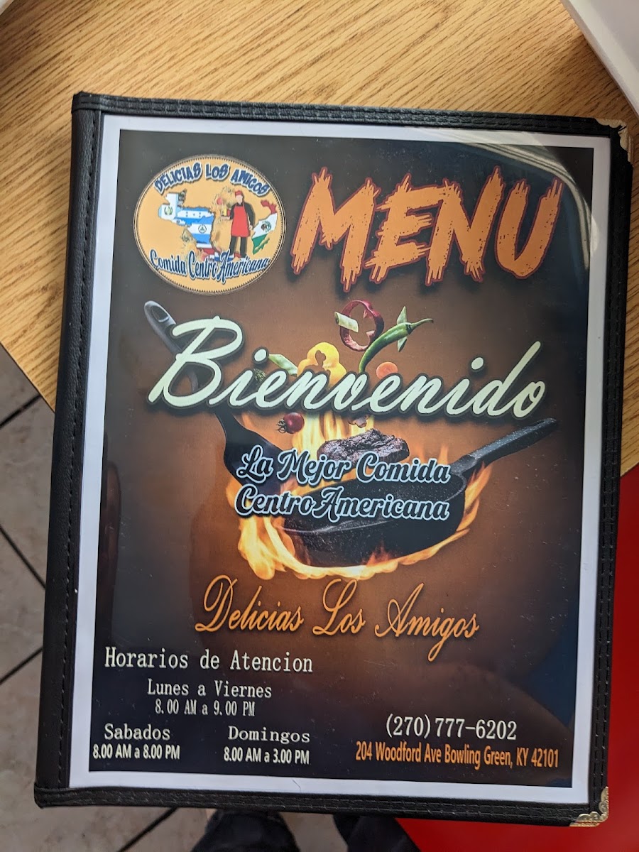 Delicias los amigos menu board