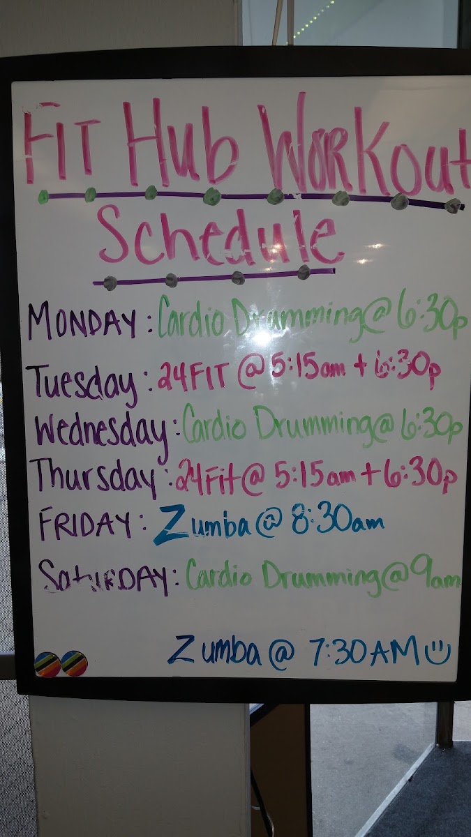 The Fit Hub Rochelle menu board
