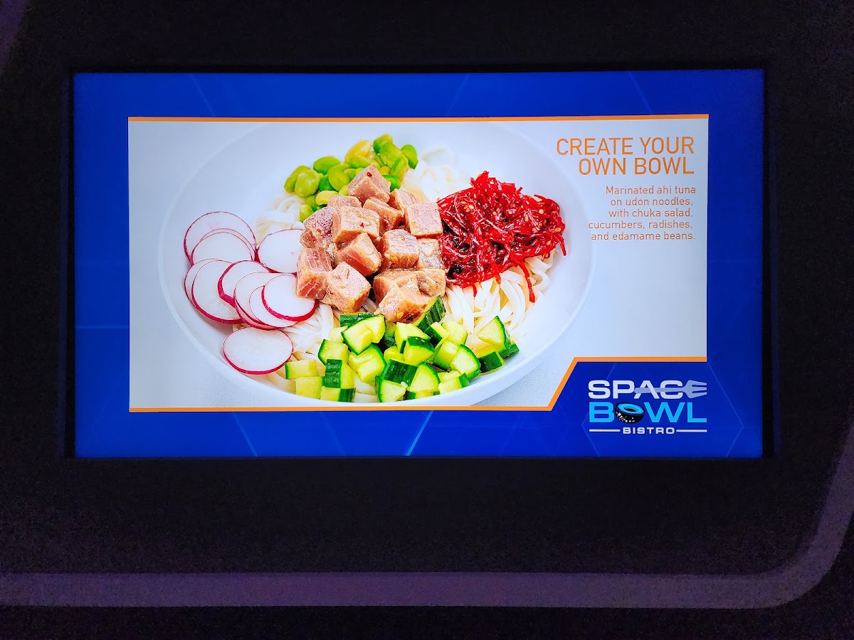 Space Bowl Bistro menu board